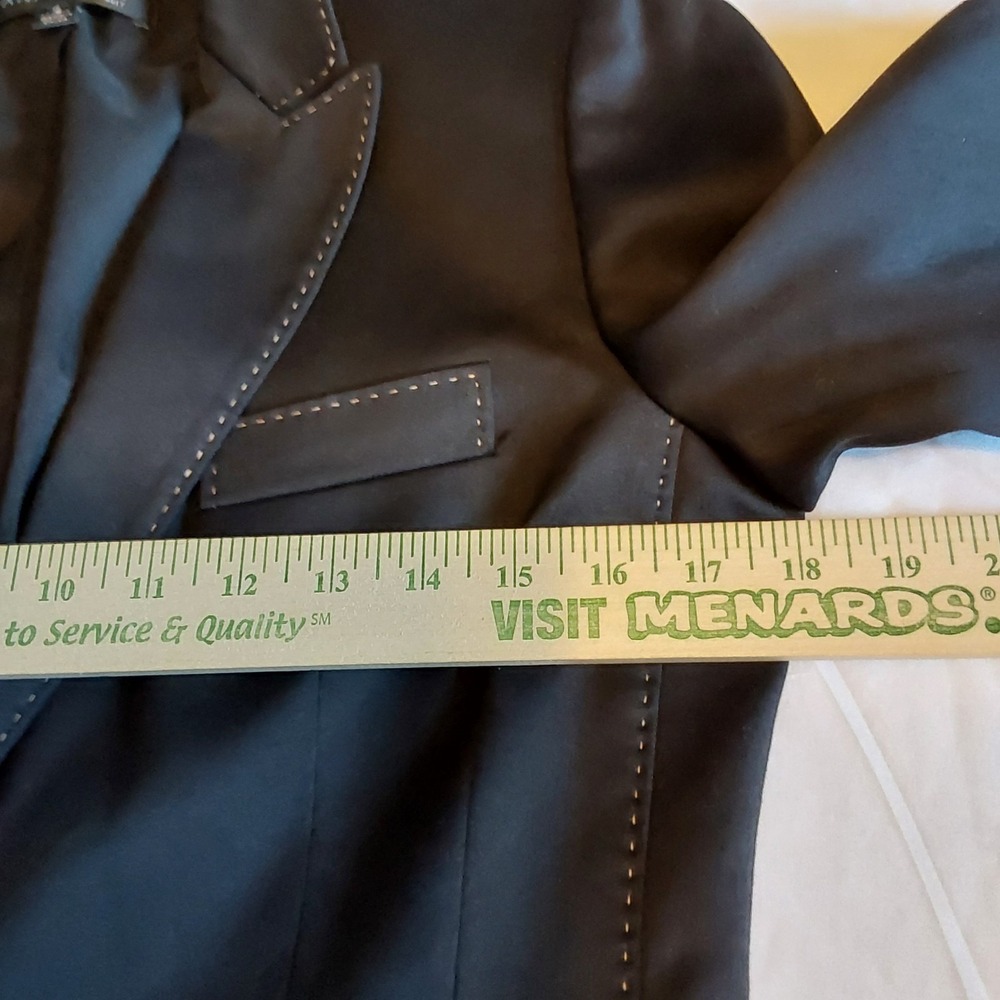 Anne Klein Women's Black Skirt Suit Set W/Stitching Size 4 Long Sleeve Executive - Picture 9 of 14